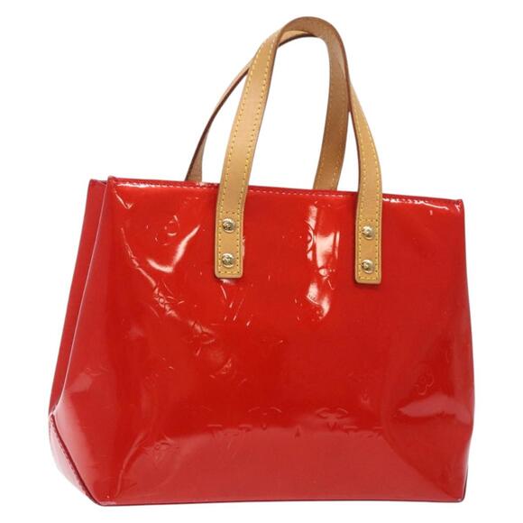 LOUIS VUITTON Monogram Vernis Reade PM Hand Bag Red Rouge M91088 - Picture 1 of 16